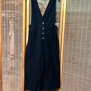 Black Button-Front jumpsuit